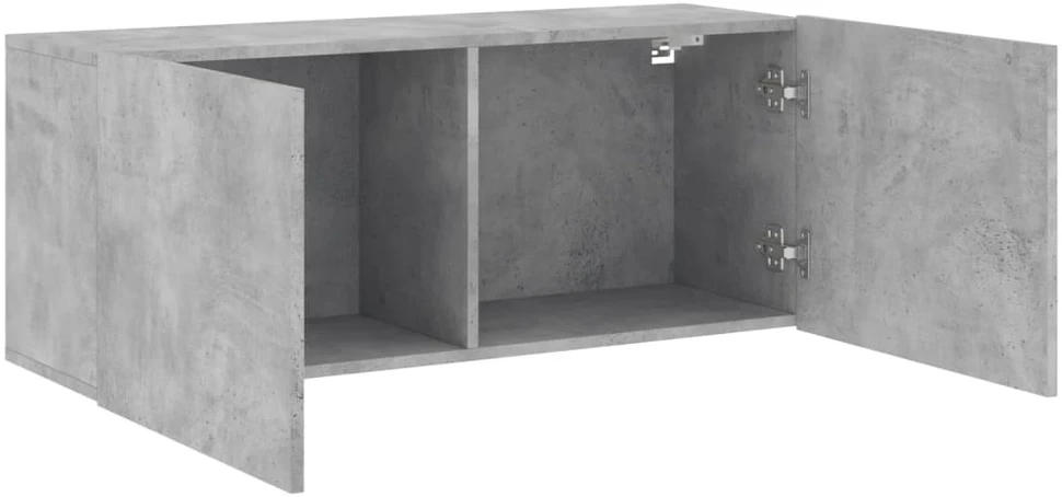 TV staliukas Prie sienos montuojama TV spintelė, betono pilka, 100x30x41cm