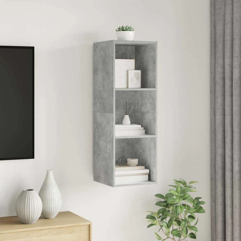 TV staliukas Prie sienos montuojama TV spintelė, betono, 37x37x107cm, MDP