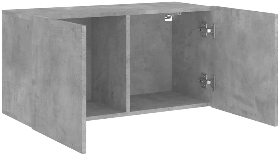 TV staliukas Prie sienos montuojama TV spintelė, betono pilka, 80x30x41cm