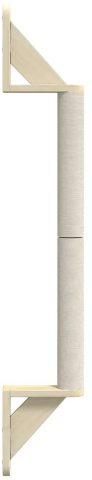 Prie sienos montuojamas draskymo stovas katėms, 109cm, sizalis
