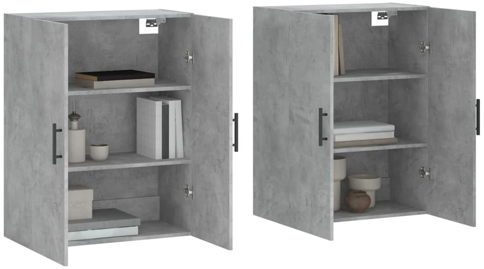 Prie sienos montuojamos spintelės, 2vnt., betono, 69,5x34x90cm