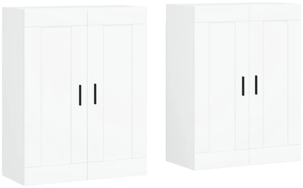 Prie sienos montuojamos spintelės, 2vnt., baltos, mediena