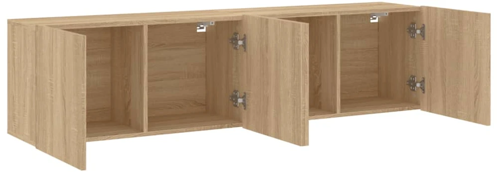 TV staliukas Prie sienos montuojamos TV spintelės, 2vnt., ąžuolo, 80x30x41cm