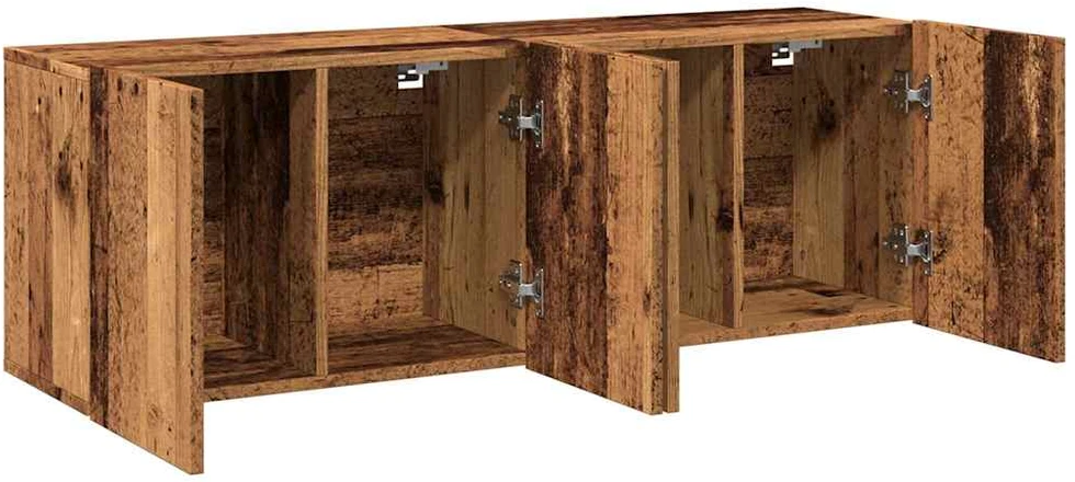TV staliukas Prie sienos montuojamos TV spintelės, 2vnt., medžio, 60x30x41cm