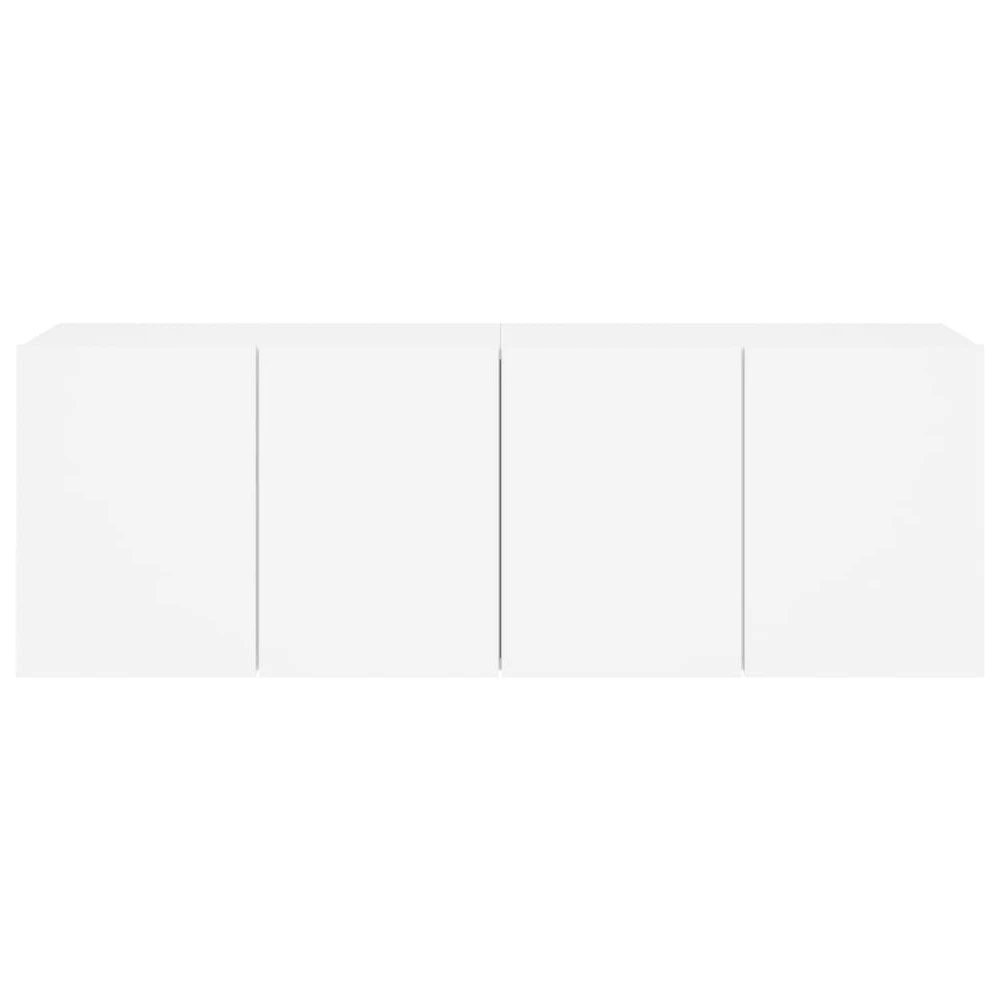 TV staliukas Prie sienos montuojamos TV spintelės, 2vnt., baltos, 60x30x41cm