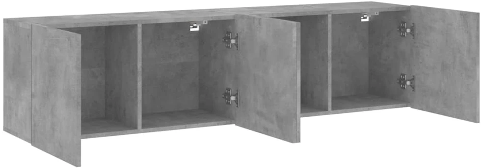 TV staliukas Prie sienos montuojamos TV spintelės, 2vnt., betono, 80x30x41cm