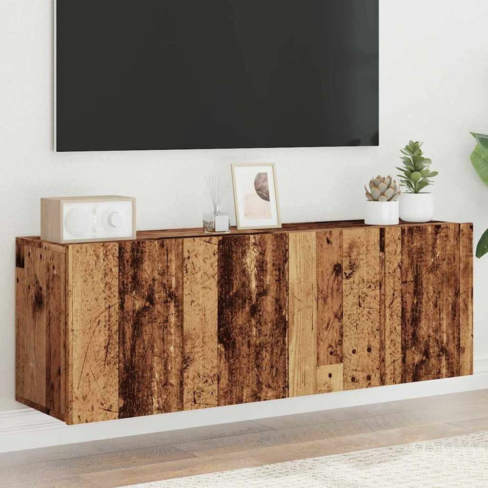 TV staliukas Prie sienos montuojamos TV spintelės, 2vnt., medžio, 60x30x41cm