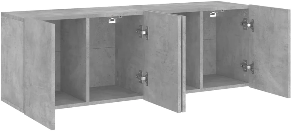 TV staliukas Prie sienos montuojamos TV spintelės, 2vnt., betono, 60x30x41cm