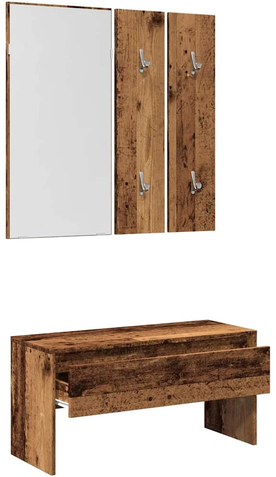 prieškambario baldų komplektas Old Wood Engineered Wood