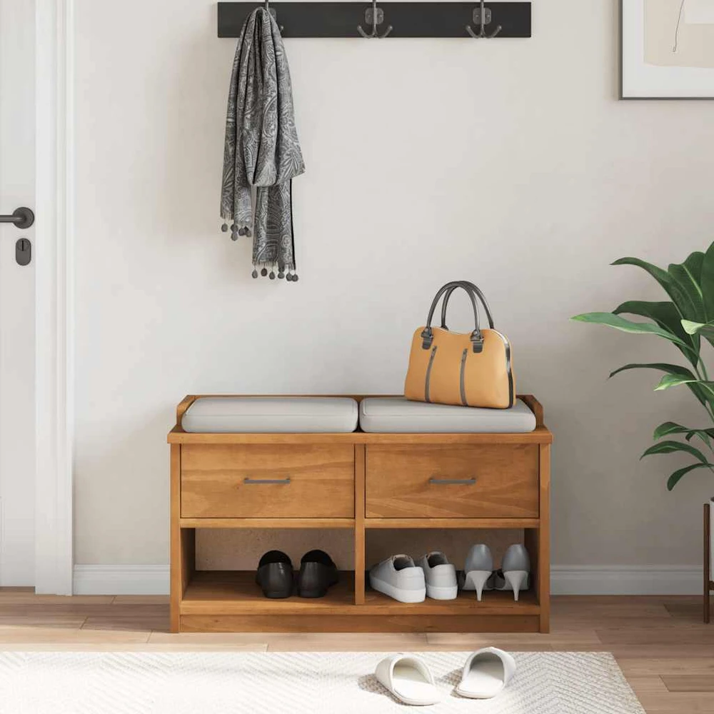 Prieškambario suoliukas SANDNES 87x40x50 pušies masyvo