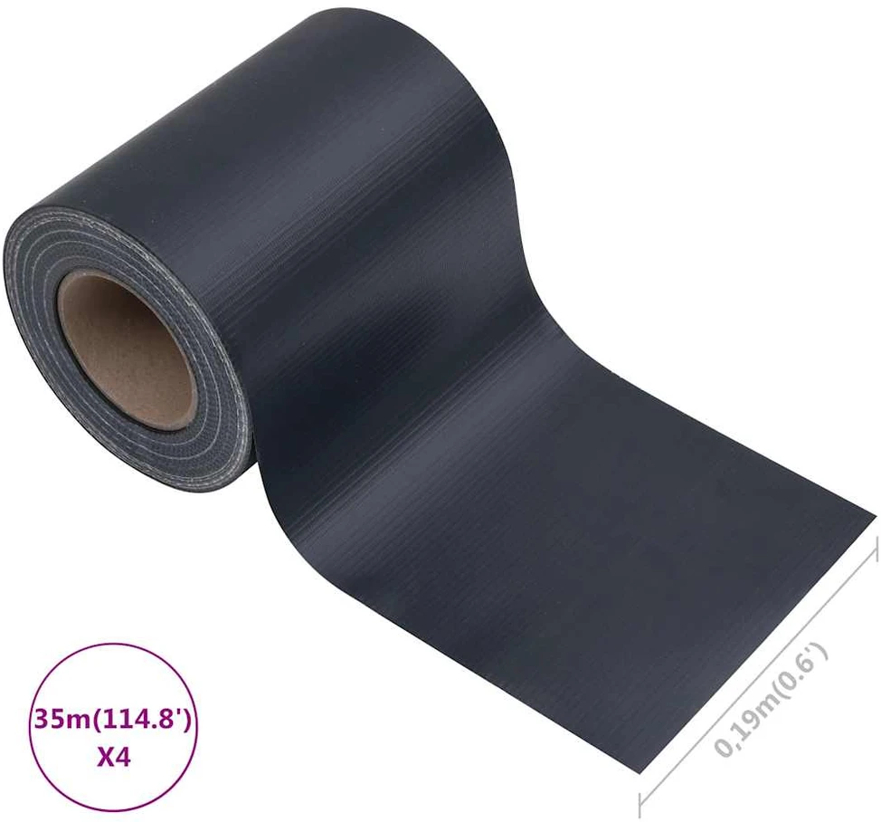 Privatumo suteikiančios pertvaros, 4vnt., pilkos, 35x0,19m, PVC