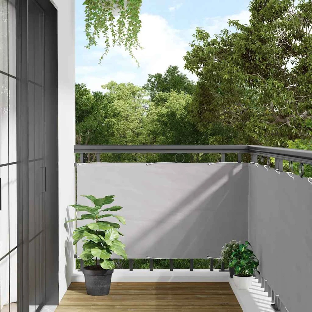 Privatumo suteikianti balkono pertvara, pilka, 600x120cm, PVC