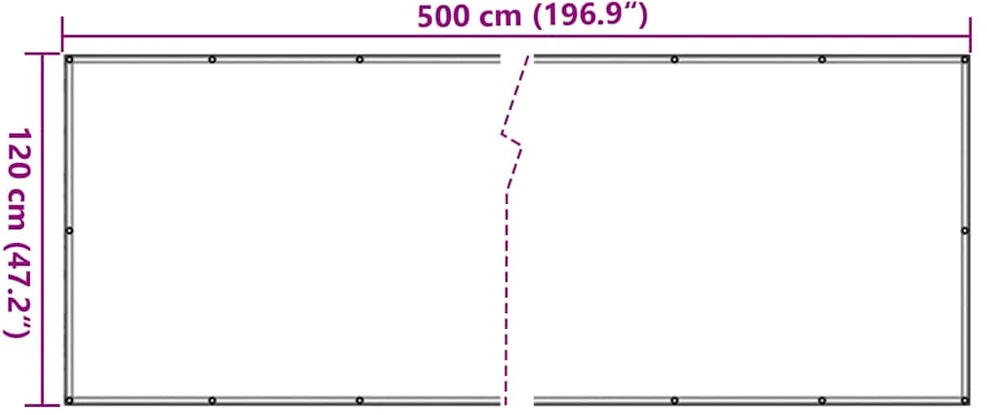 Privatumo suteikianti balkono pertvara, pilka, 500x120cm, PVC