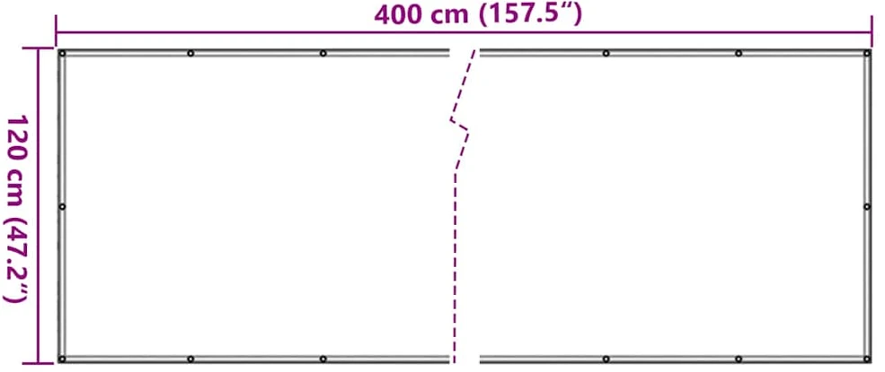 Privatumo suteikianti balkono pertvara, pilka, 400x120cm, PVC