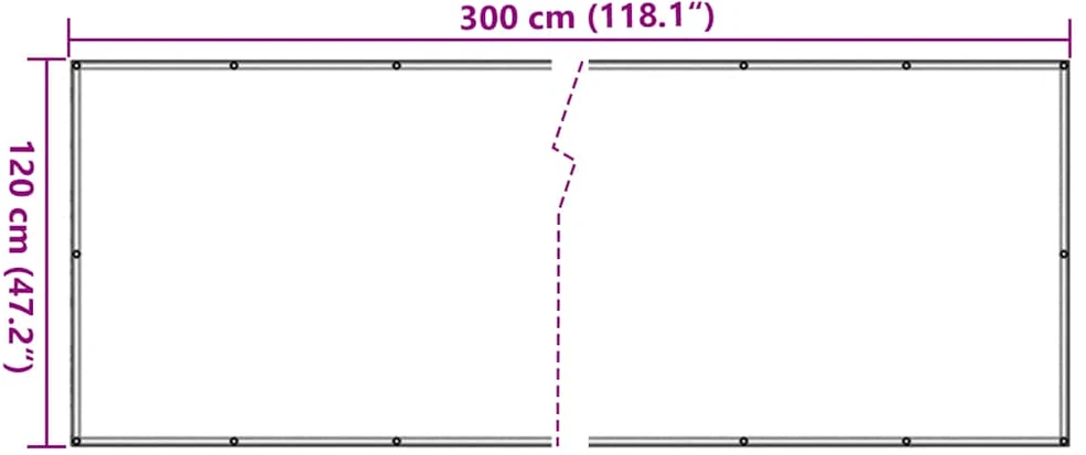 Privatumo suteikianti pertvara, antracito, 300x120cm, PVC