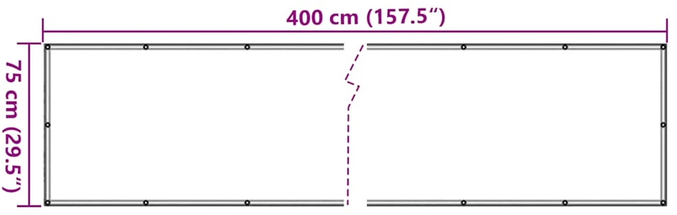Privatumo suteikianti pertvara, antracito, 400x75cm, PVC