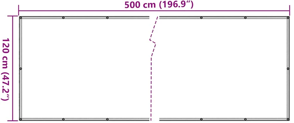 Privatumo suteikianti pertvara, antracito, 500x120cm, PVC