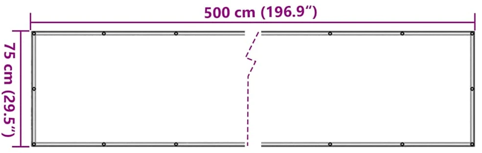 Privatumo suteikianti pertvara, antracito, 500x75cm, PVC