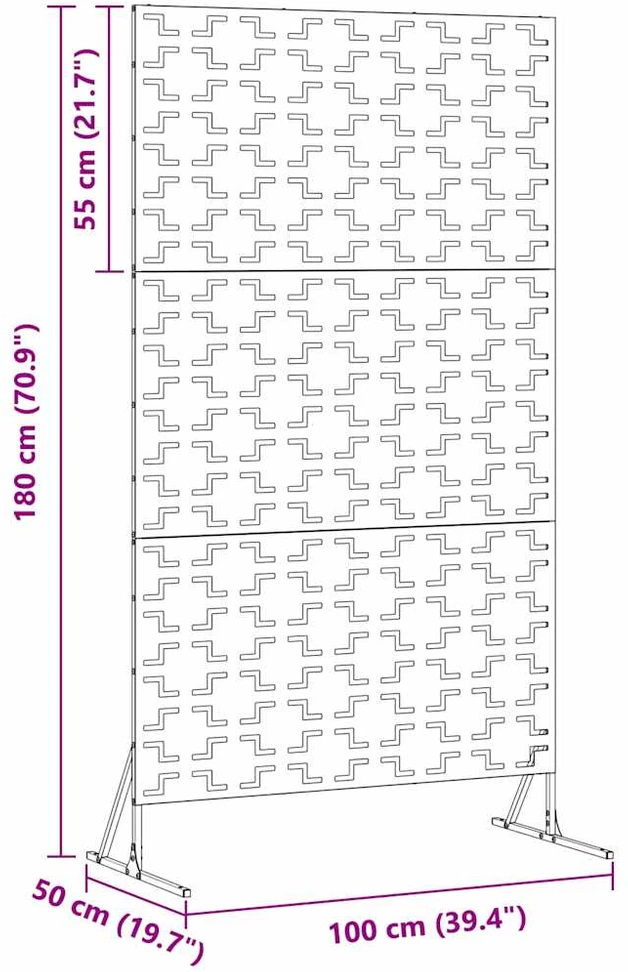 Privatumo žaliuzės 100 x 50 x 180 cm Galvanizuotas plienas