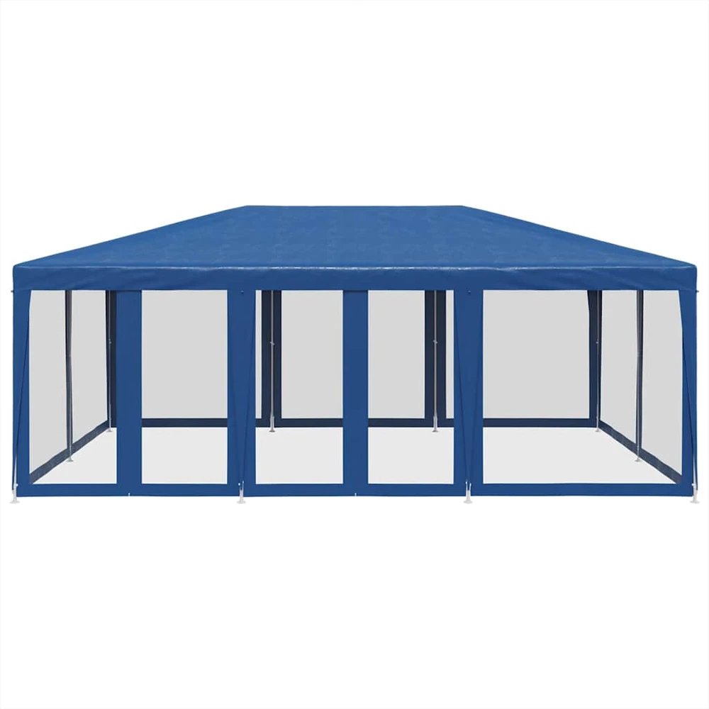 Proginė palapinė su 10 tinklinėmis sienomis, mėlyna, 6x4m, HDPE