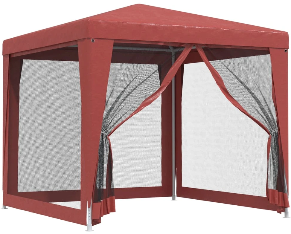 Proginė palapinė su 4 sienomis, raudona, 2,5x2,5m, HDPE