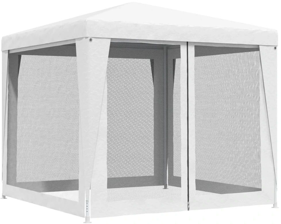 Proginė palapinė su 4 tinklinėmis sienomis, balta, 2,5x2,5m