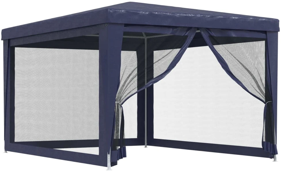 Proginė palapinė su 4 tinklinėmis sienomis, mėlyna, 3x4m, HDPE