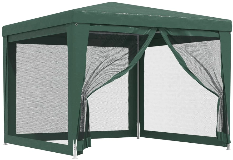 Proginė palapinė su 4 tinklinėmis sienomis, žalia, 3x3m, HDPE