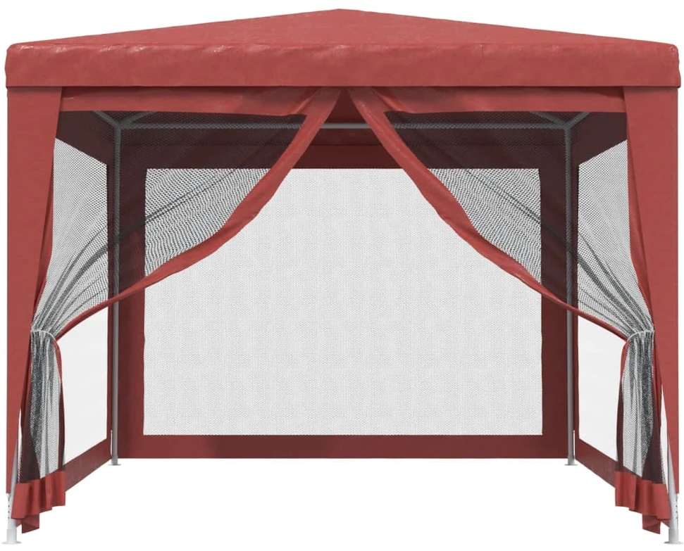 Proginė palapinė su 4 tinklinėmis sienomis, raudona, 3x4m, HDPE