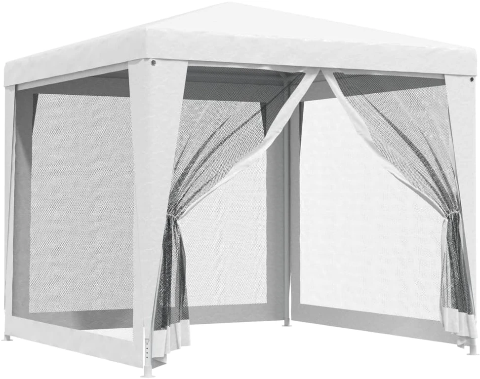 Proginė palapinė su 4 tinklinėmis sienomis, balta, 2,5x2,5m