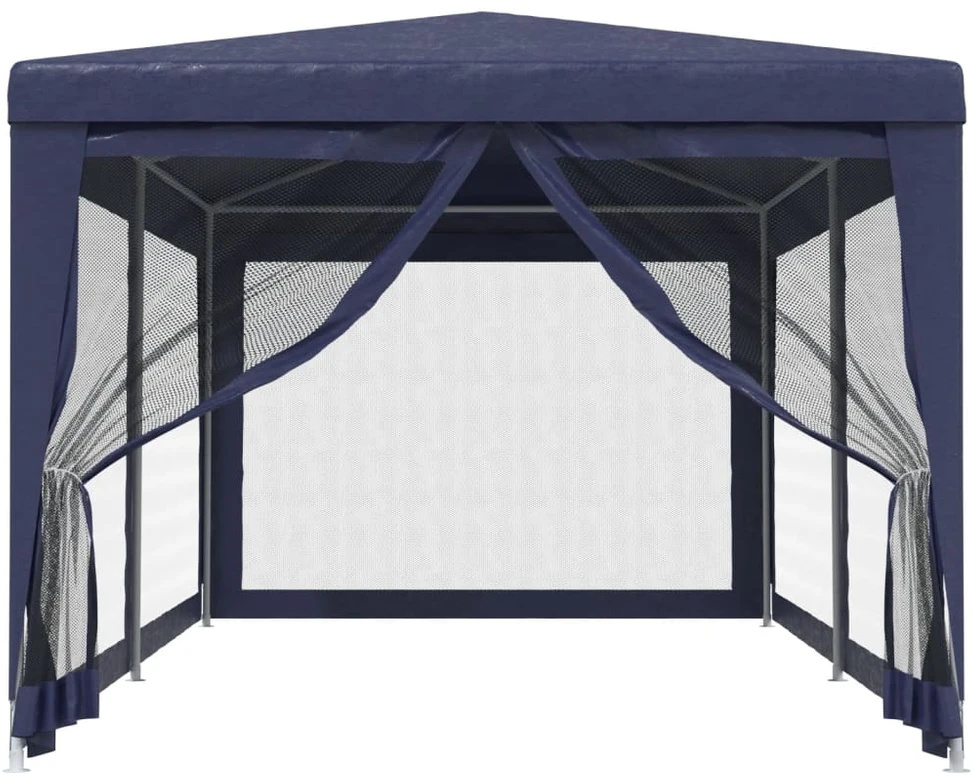 Proginė palapinė su 6 tinklinėmis sienomis, mėlyna, 3x6m, HDPE