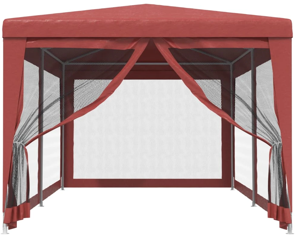 Proginė palapinė su 6 tinklinėmis sienomis, raudona, 3x6m, HDPE