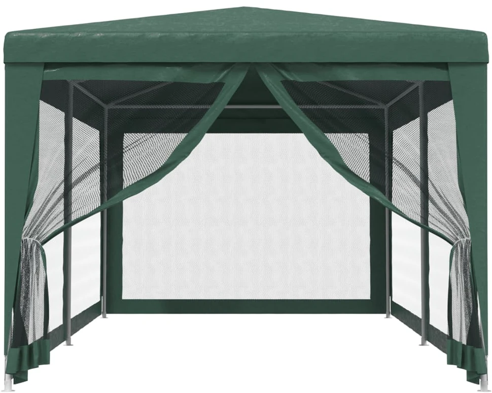 Proginė palapinė su 6 tinklinėmis sienomis, žalia, 3x6m, HDPE