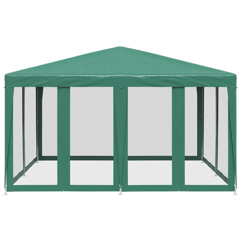 Proginė palapinė su 8 tinklinėmis sienomis, žalia, 4x4m, HDPE