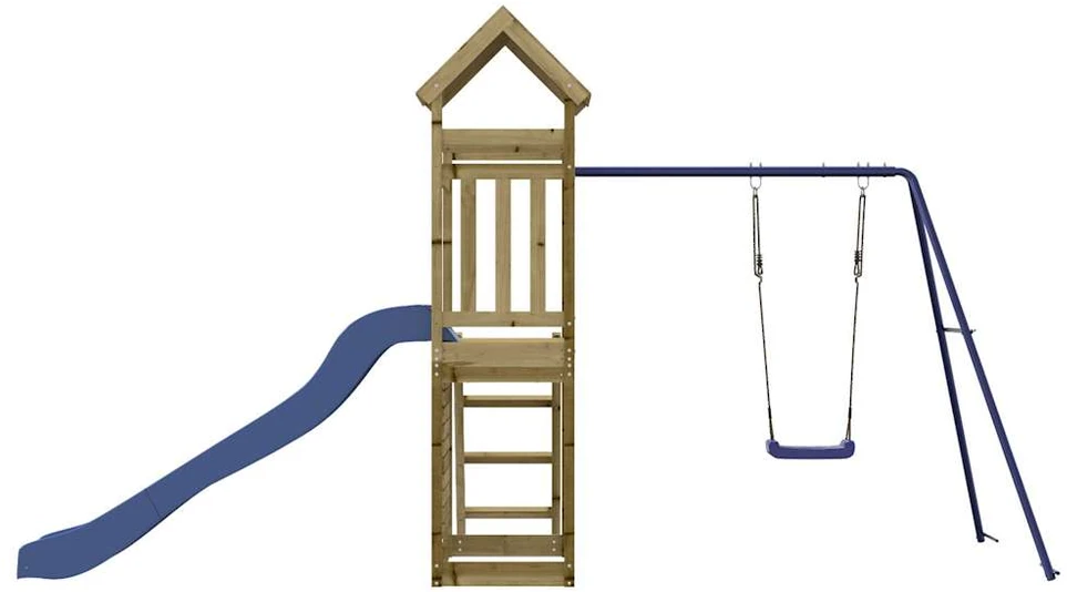Proginė palapinė su 8 tinklinėmis sienomis, mėlyna, 3x9m, HDPE