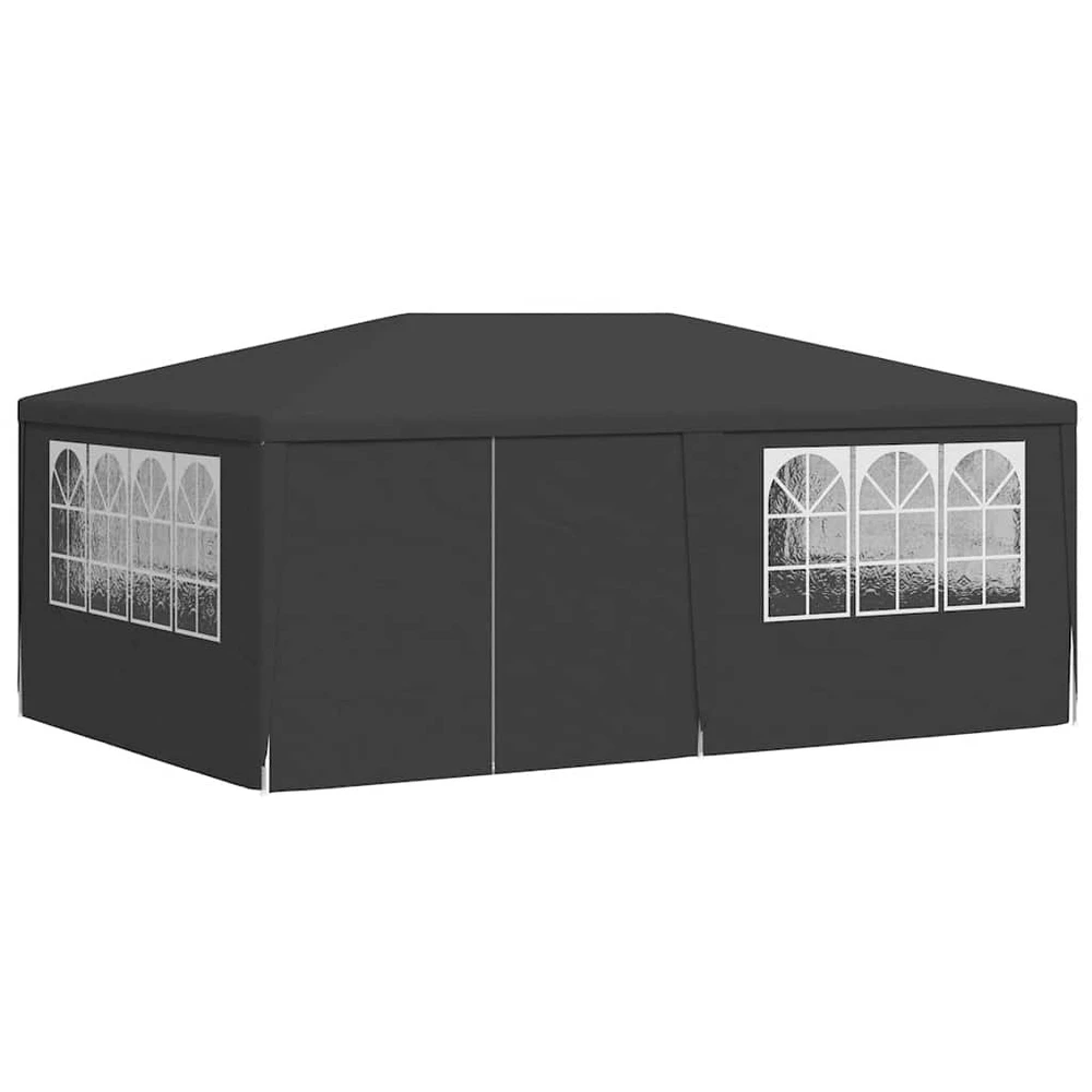 Proginė palapinė su šoninėmis sienomis, antracito, 4x6m, 90g/m²