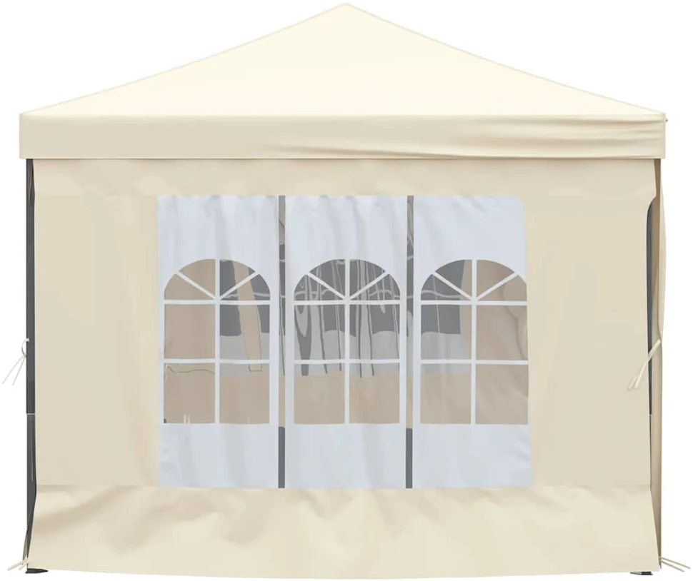 Proginė palapinė su šoninėmis sienomis, kreminė, 3x6m