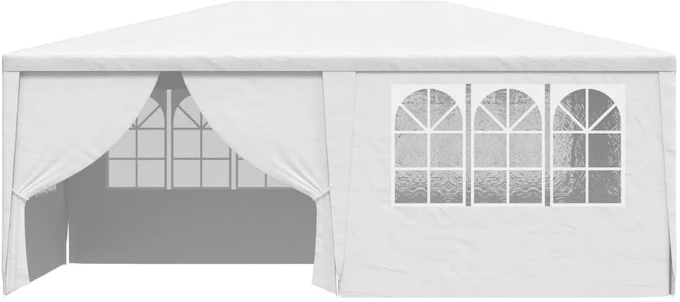 Proginė palapinė su šoninėmis sienomis, balta, 4x6m, 90g/m²