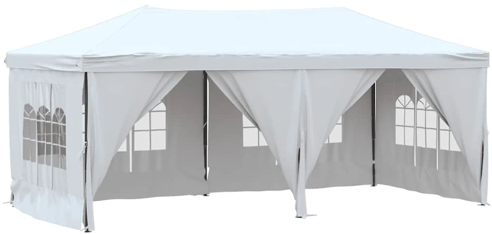 Proginė palapinė su šoninėmis sienomis, balta, 3x6m