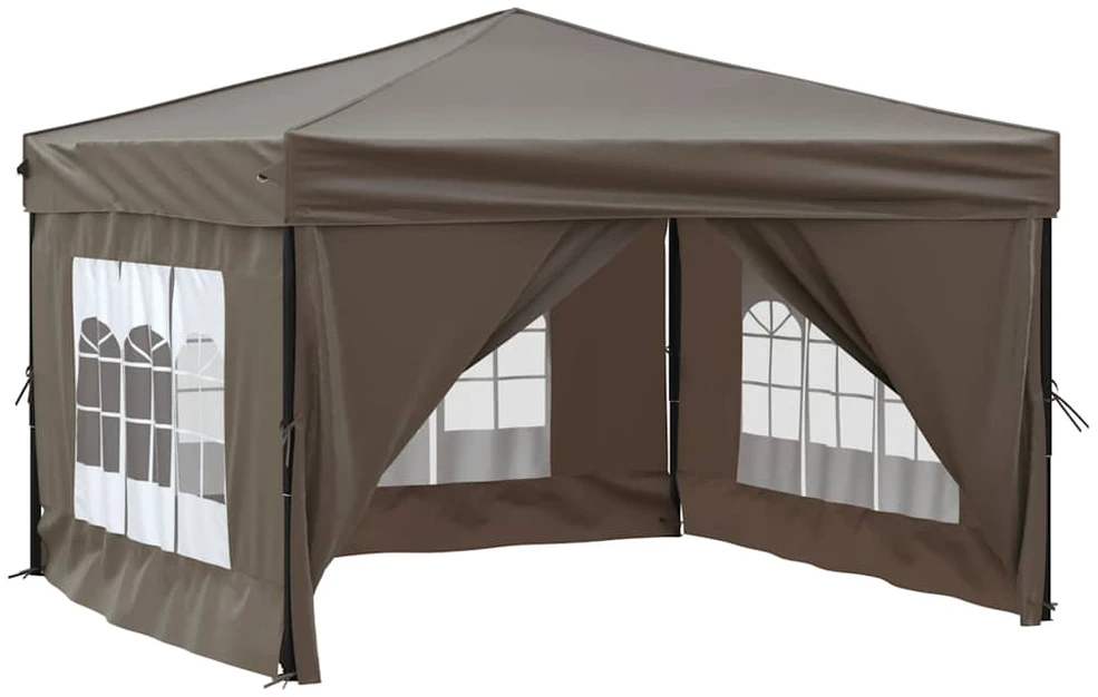Proginė palapinė su šoninėmis sienomis, taupe, 3x3m