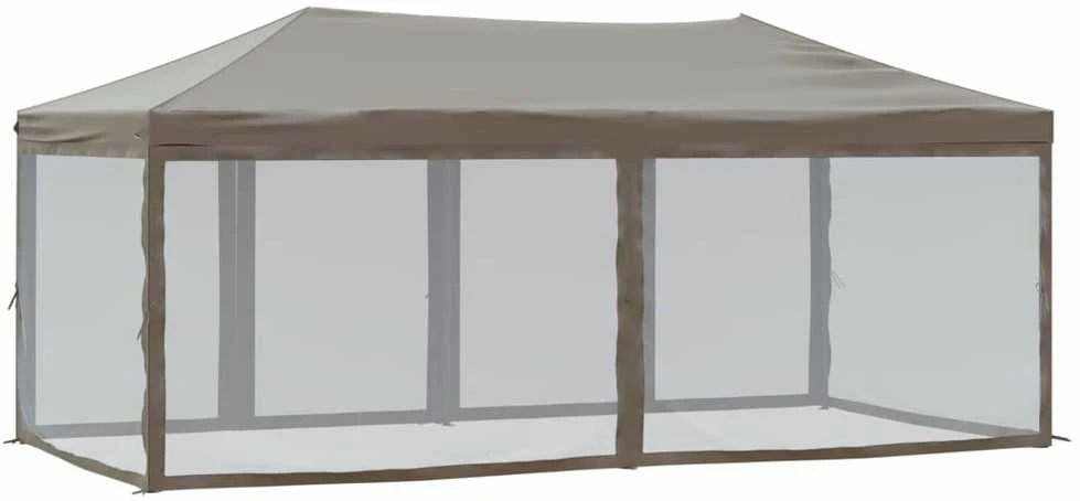 Proginė palapinė su šoninėmis sienomis, taupe, 3x6m