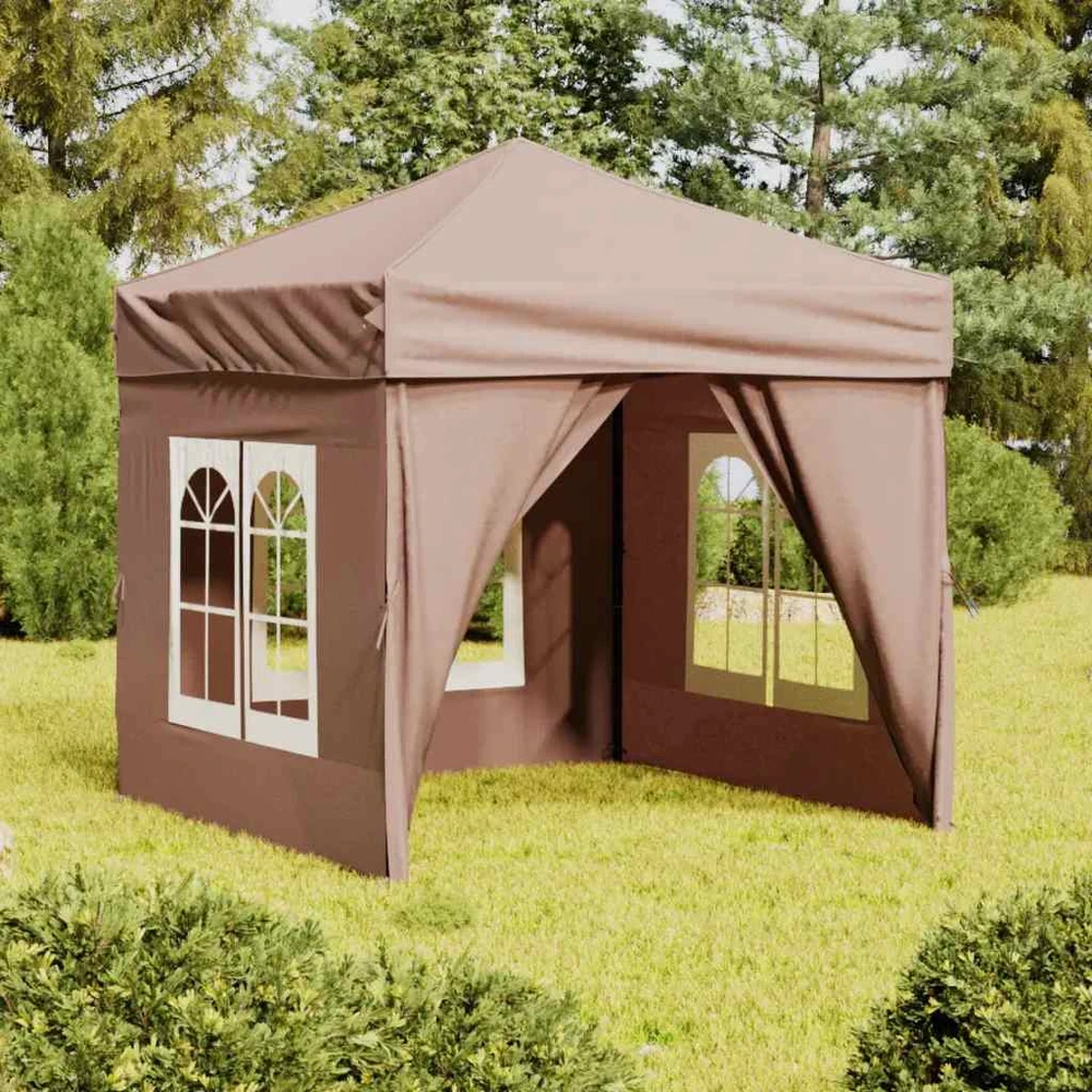 Proginė palapinė su šoninėmis sienomis, taupe, 2x2m