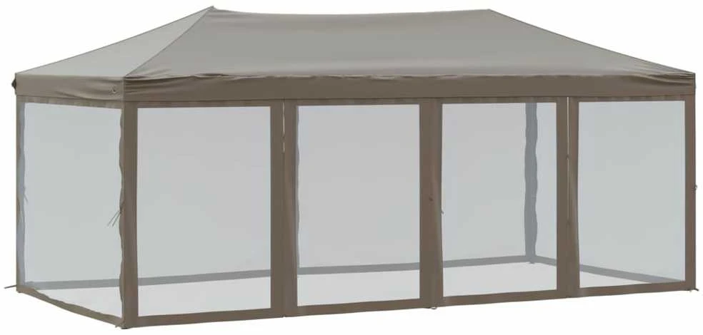 Proginė palapinė su šoninėmis sienomis, taupe, 3x6m