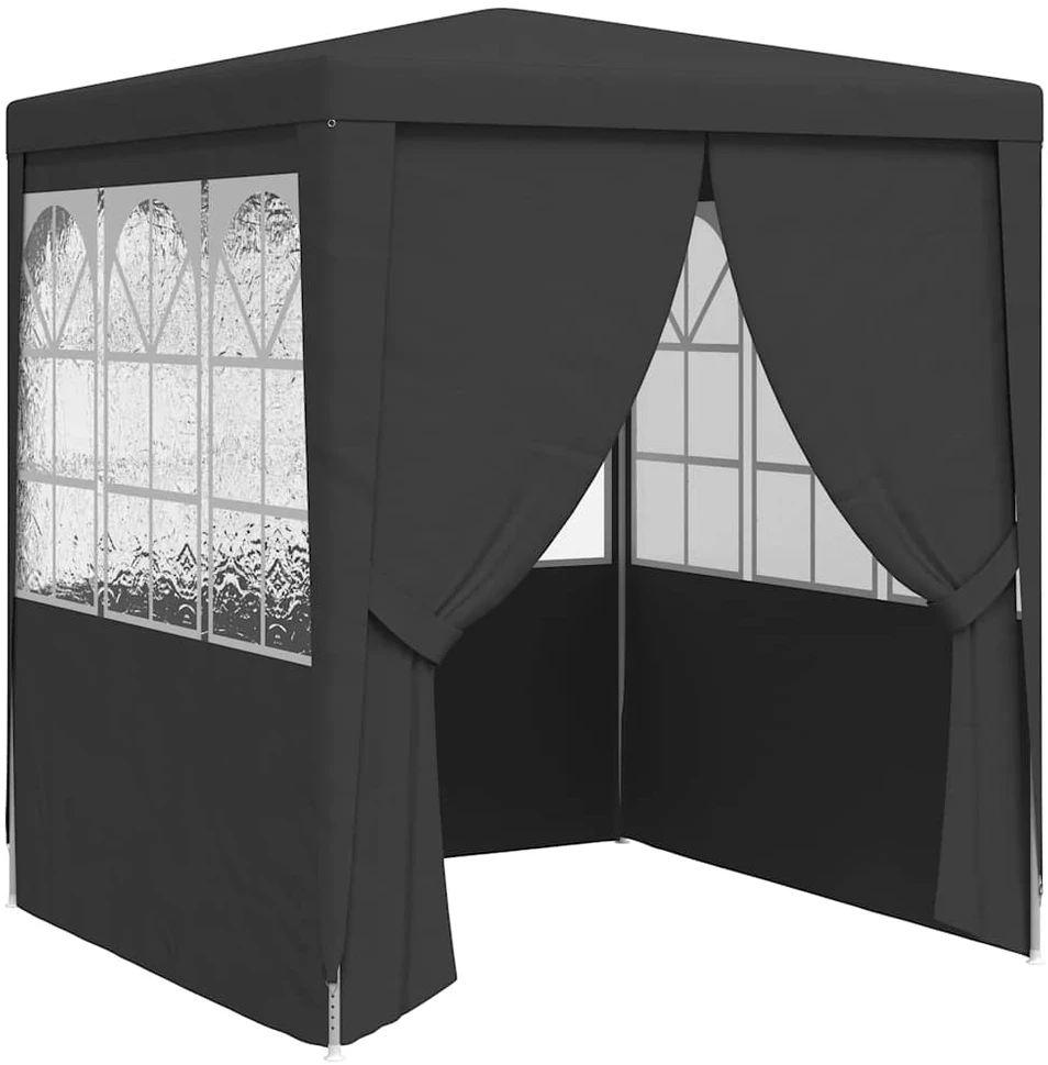 Proginė palapinė su šoninėmis sienomis, antracito, 2x2m, 90g/m²