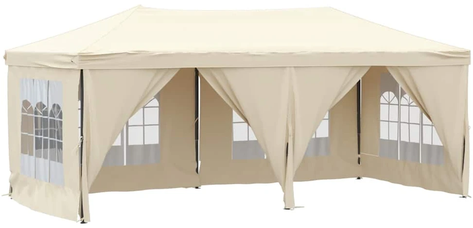 Proginė palapinė su šoninėmis sienomis, kreminė, 3x6m