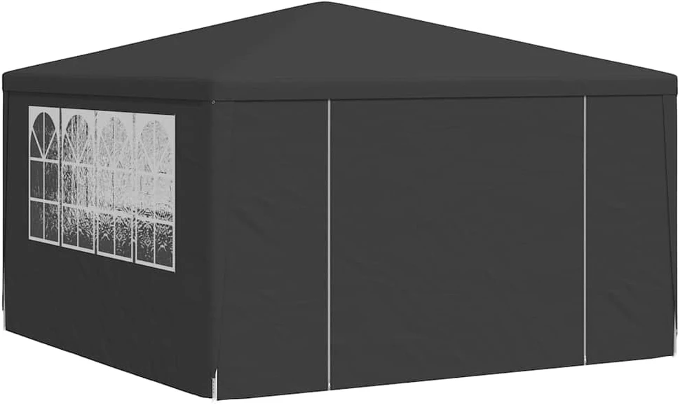 Proginė palapinė su šoninėmis sienomis, antracito, 4x4m, 90g/m²
