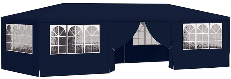 Proginė palapinė su šoninėmis sienomis, mėlyna, 4x9m, 90g/m²