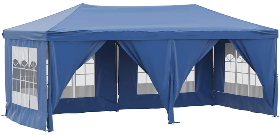 Proginė palapinė su šoninėmis sienomis, mėlyna, 3x6m