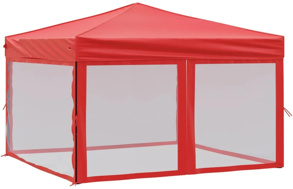 Proginė palapinė su šoninėmis sienomis, raudona, 3x3m