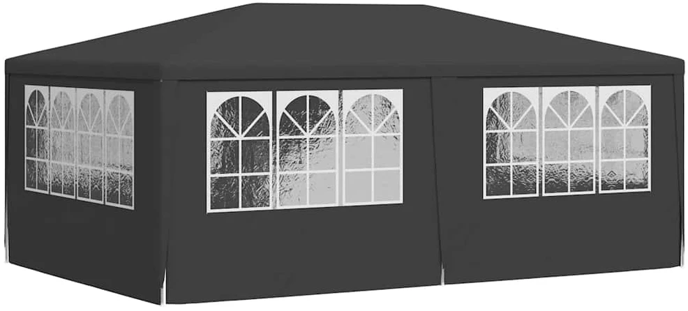 Proginė palapinė su šoninėmis sienomis, antracito, 4x6m, 90g/m²